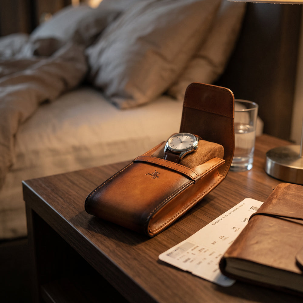 Time Leather Watch Pouch – Burnished Tan