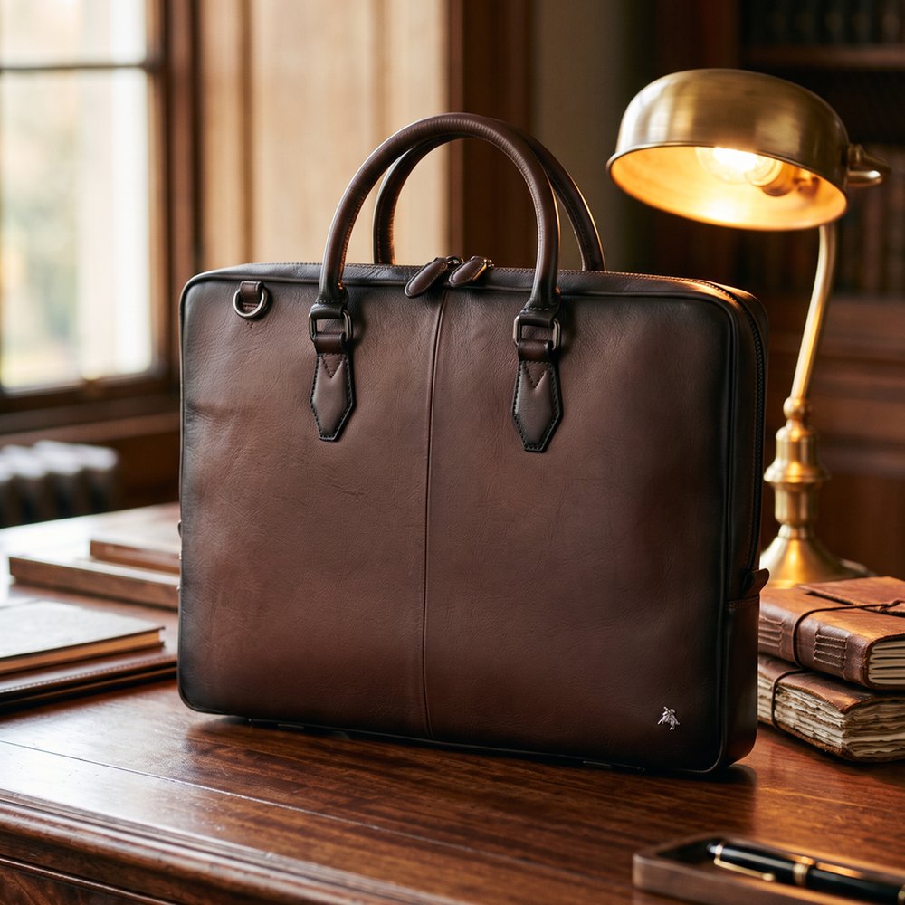 Carl Leather Laptop Bag – Burnished Tan