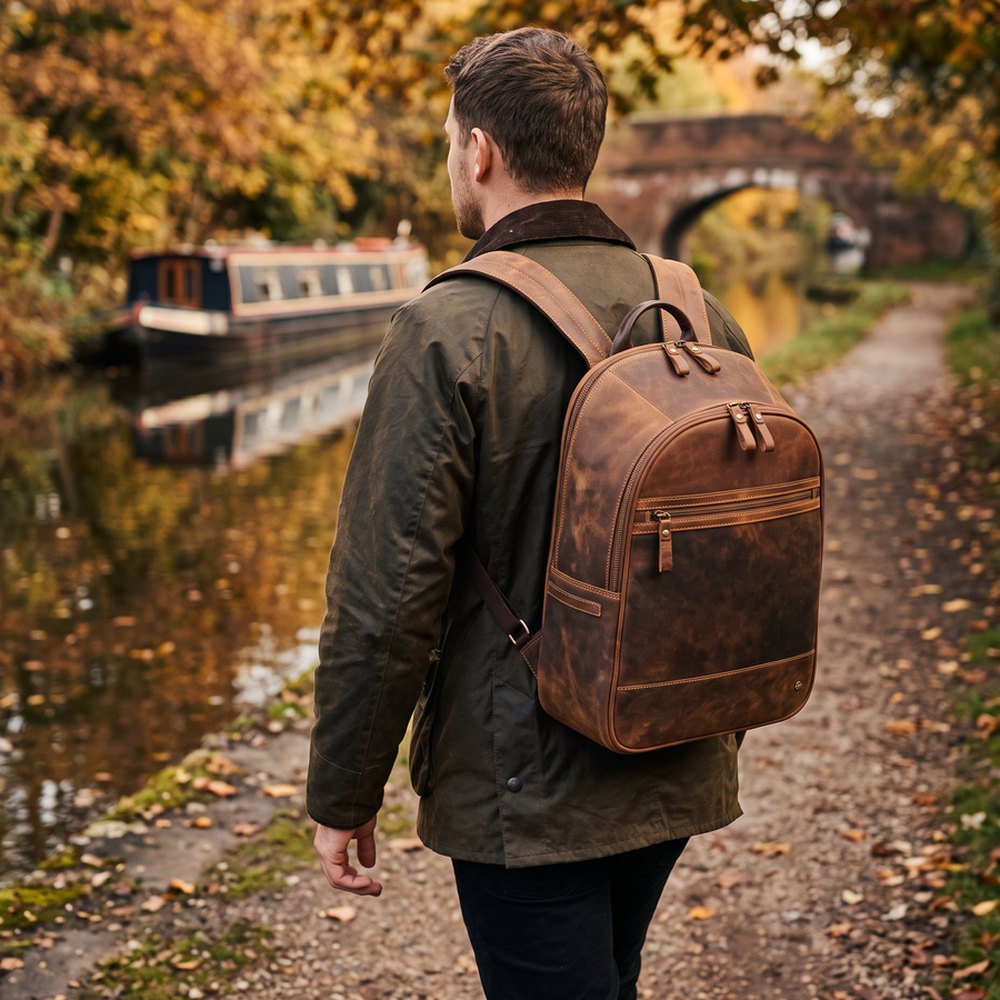 Tank 13" Leather Laptop Backpack – Tan