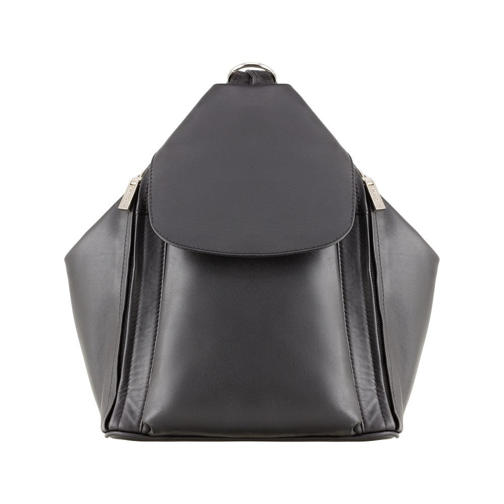 Danii black backpack, front view