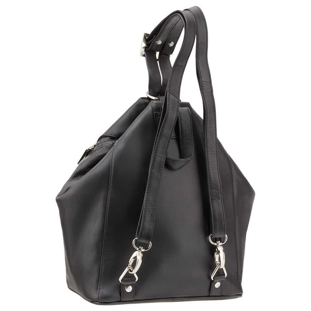 Danii black backpack, back view showing the straps