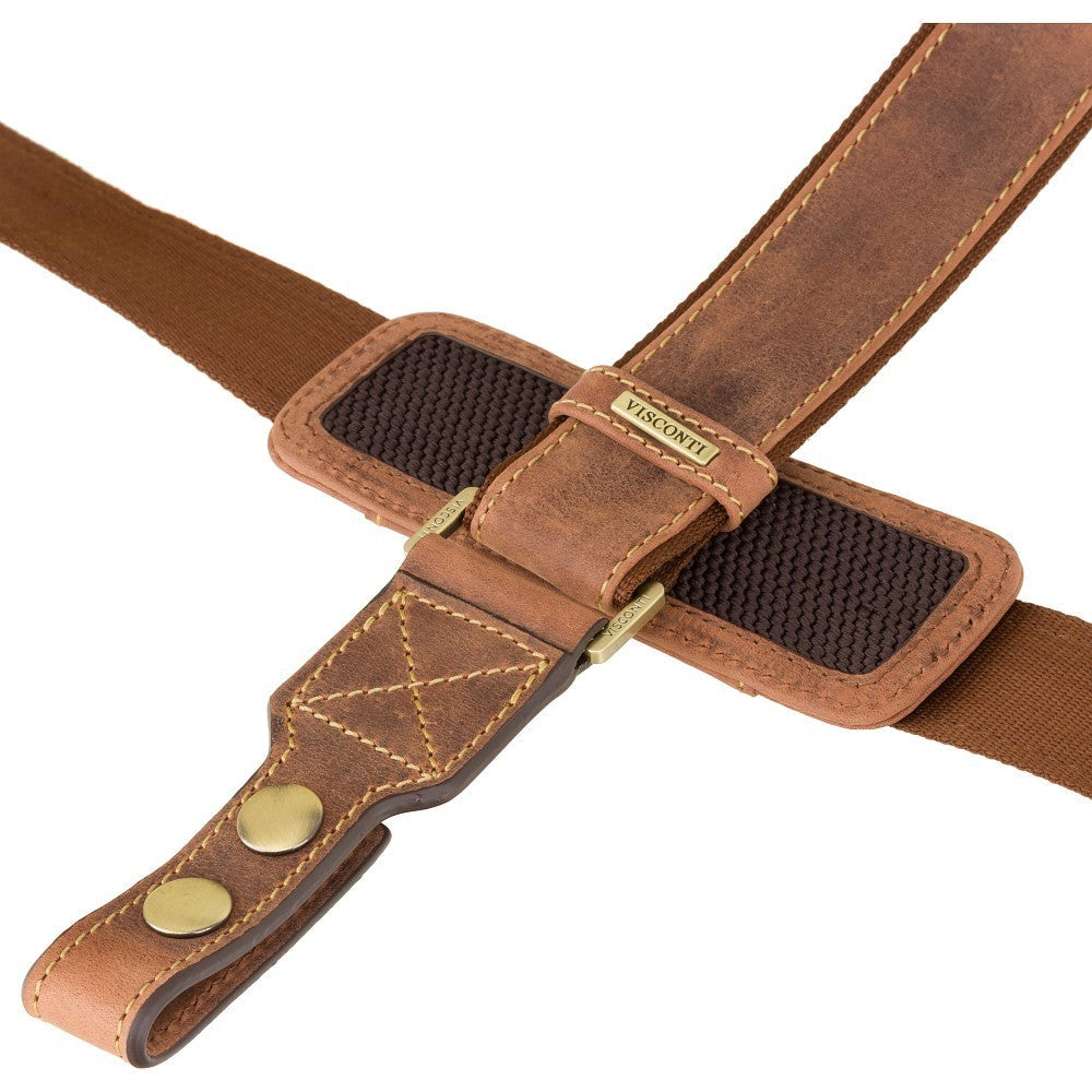 Hulk oil tan briefcase, shoulder strap and pad detail