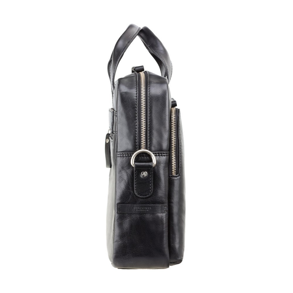 Hugo 15" black laptop bag, side view