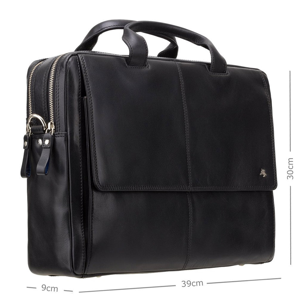 Anderson 15" black laptop bag, with dimensions, 39 x 30 x 9 cm