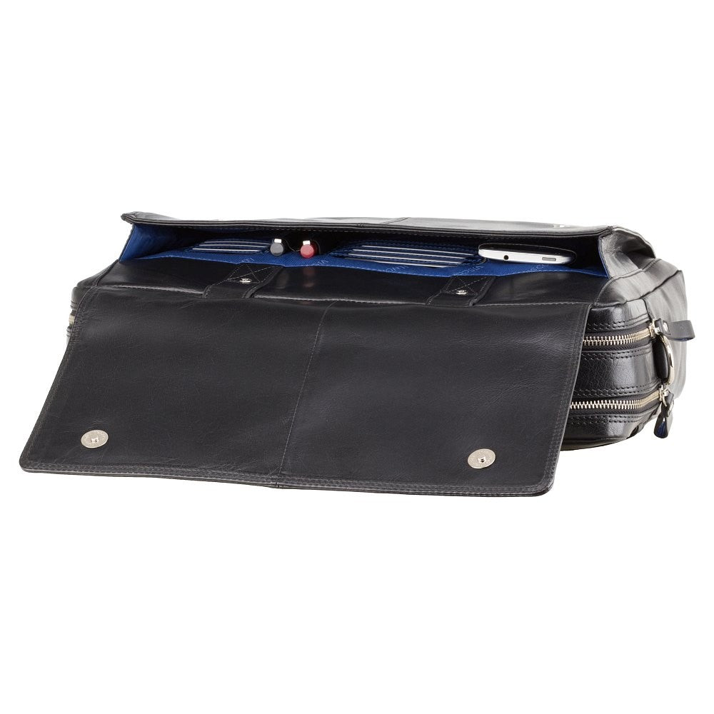 Anderson 15" black laptop bag, front flap open