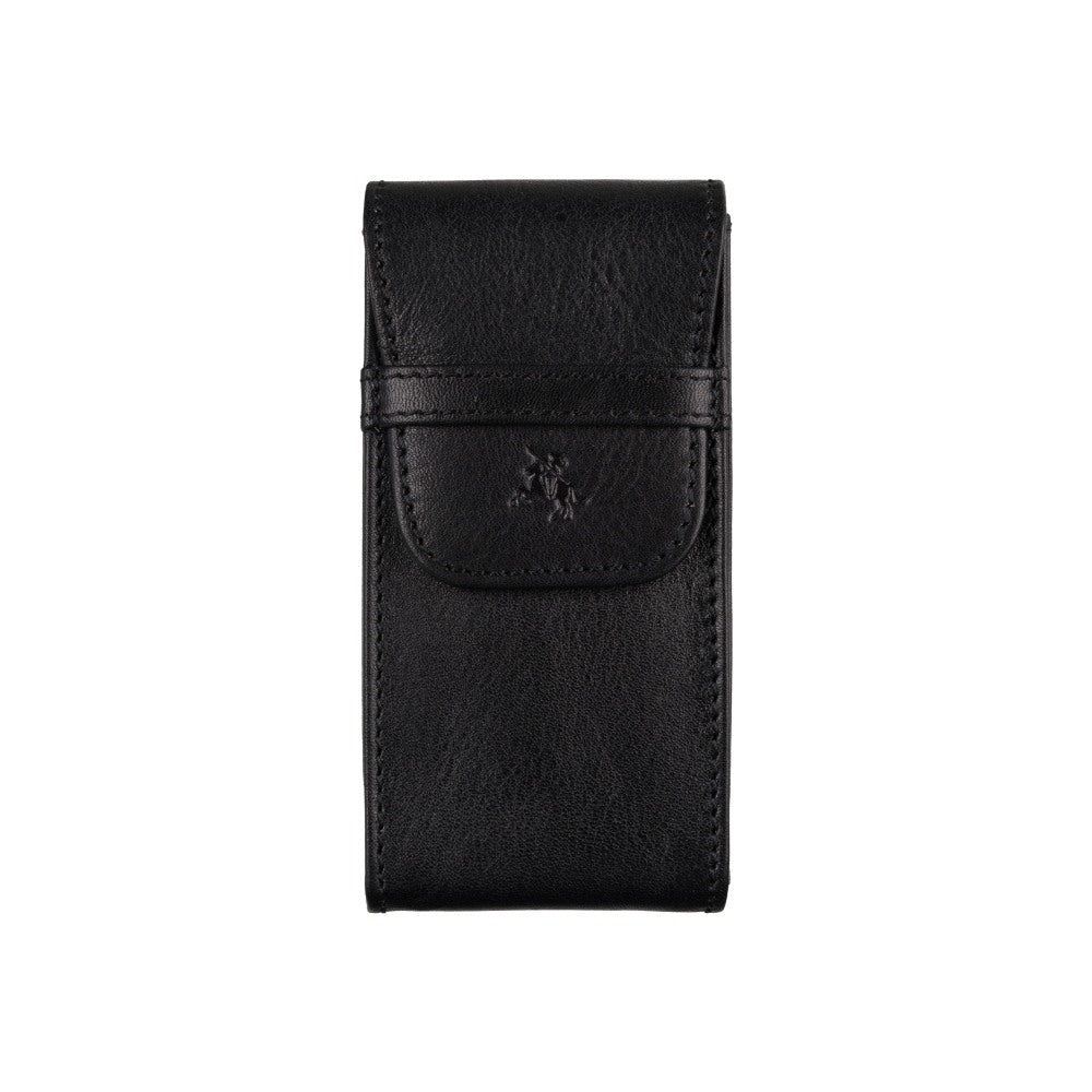 Visconti Time black leather watch pouch