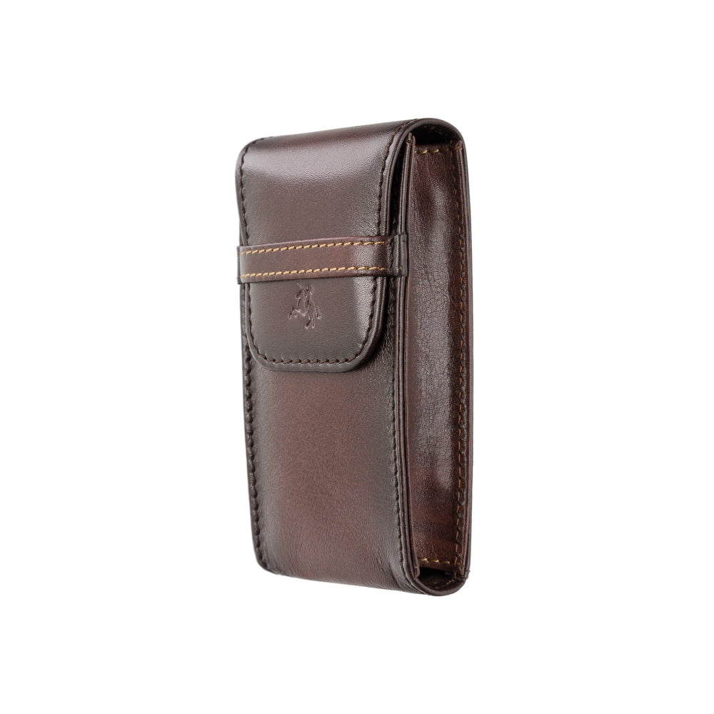 Visconti Time burnished tan watch pouch, side