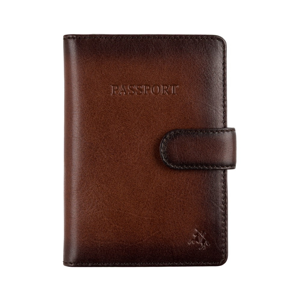 Visconti Blake burnished tan leather passport cover