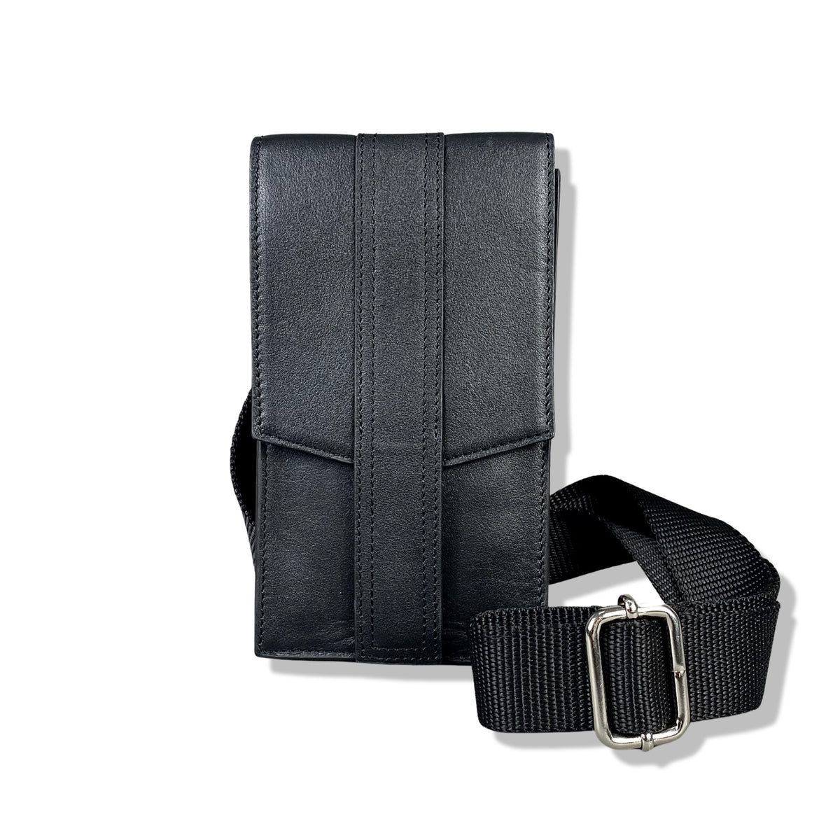 Black Leather Crossbody Phone Bag