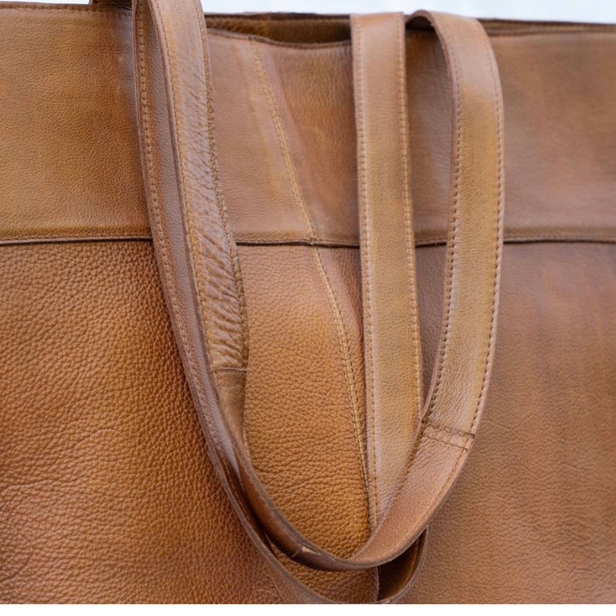 Walnut Leather Tote Bag