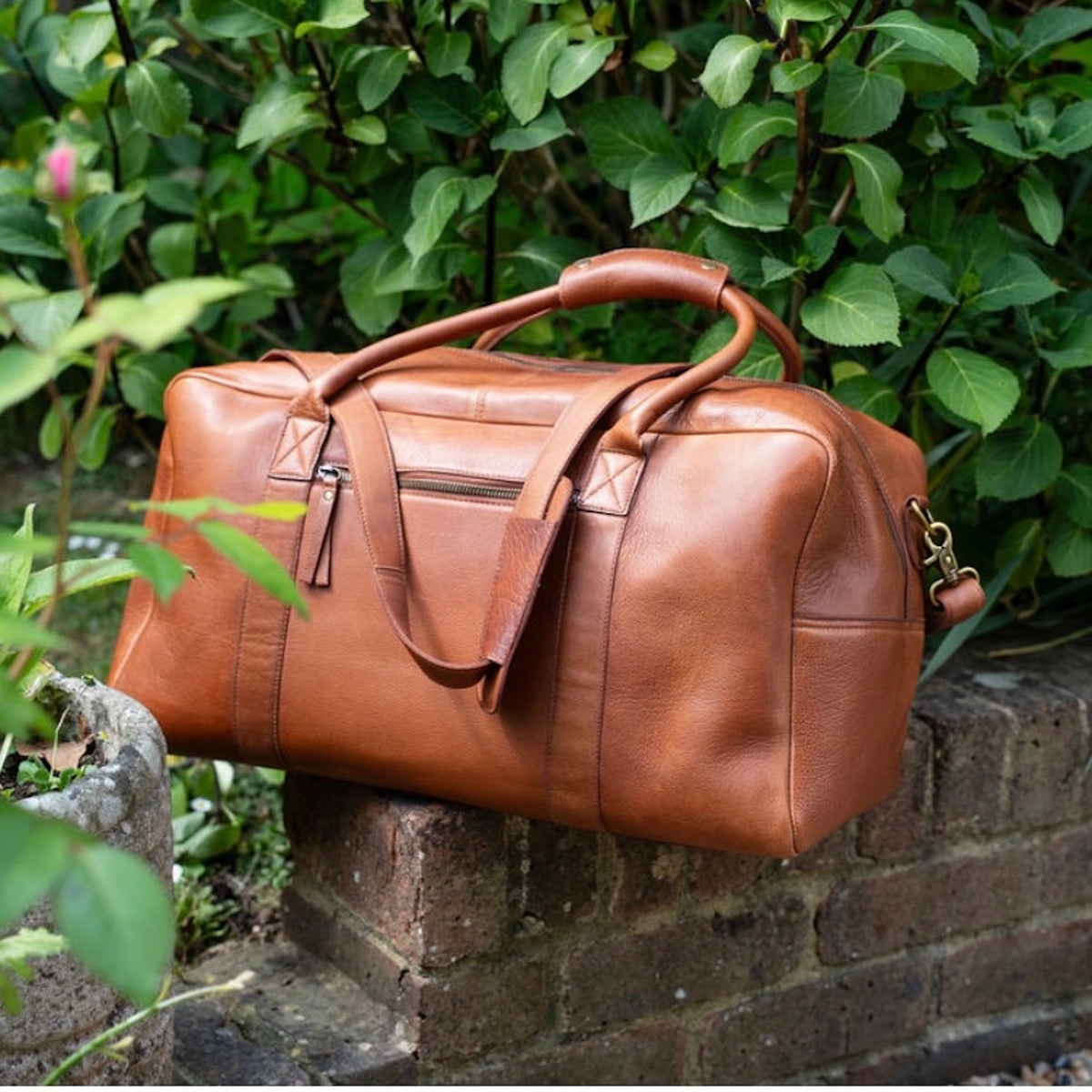 Walnut Leather Overnight Bag