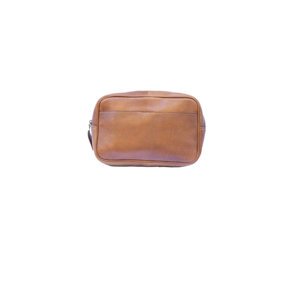 Walnut Leather Zip-Top Wash Bag