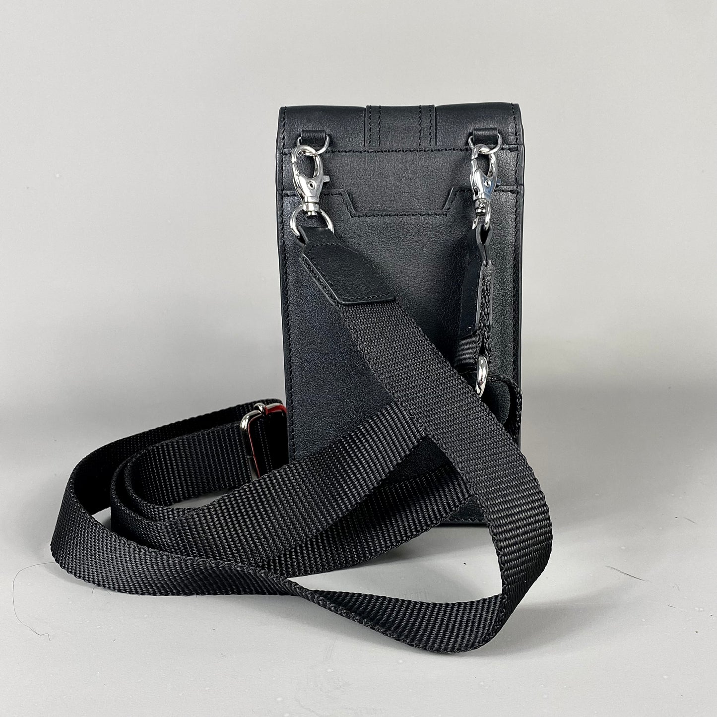 Black Leather Crossbody Phone Bag