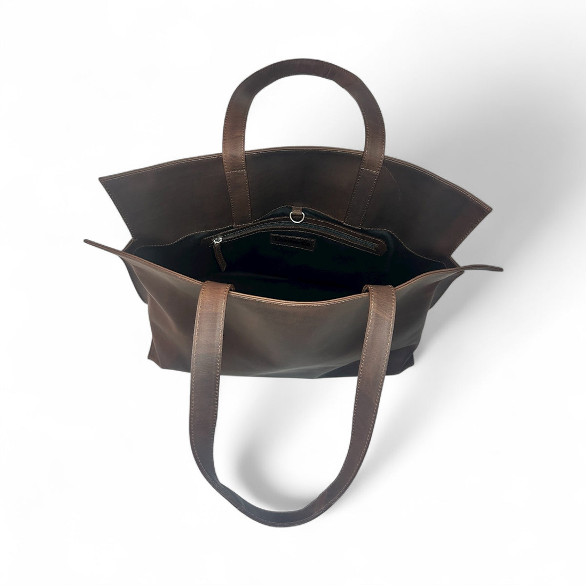 Brown Leather Maxi Tote Bag