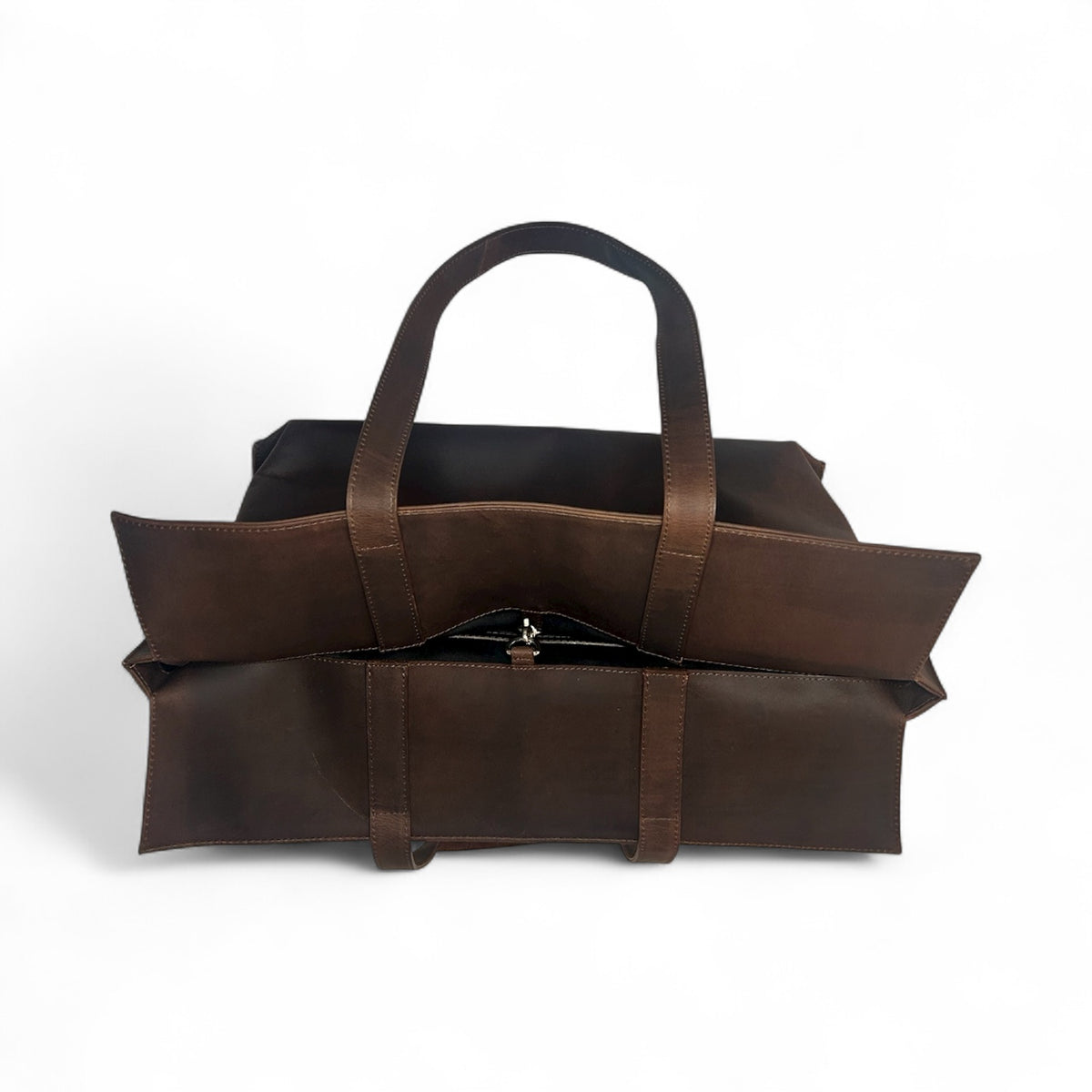 Brown Leather Maxi Tote Bag