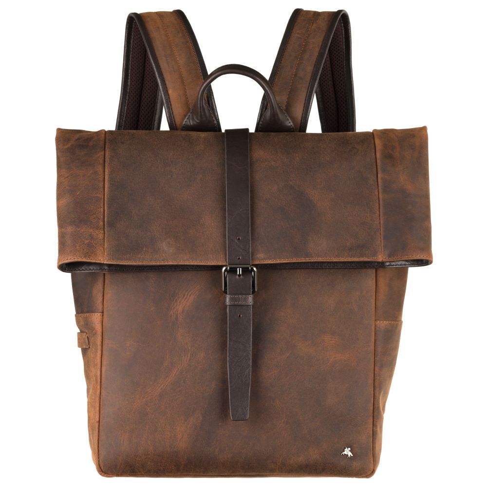 Transporter havana tan backpack, front view