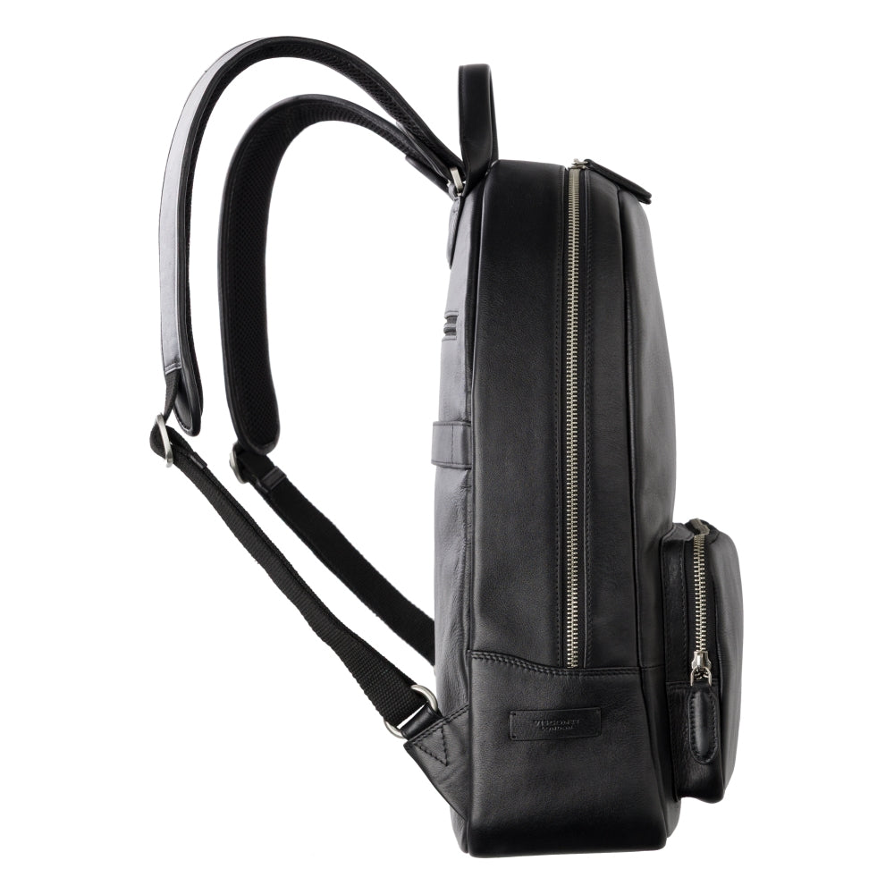 Warrior 14" black backpack, side view