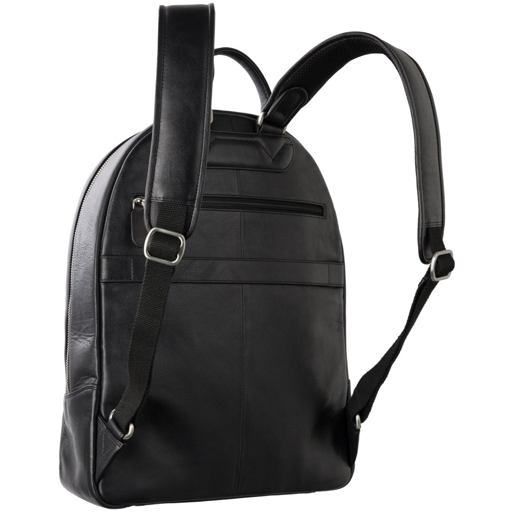 Warrior 14" black backpack, back view showing the straps