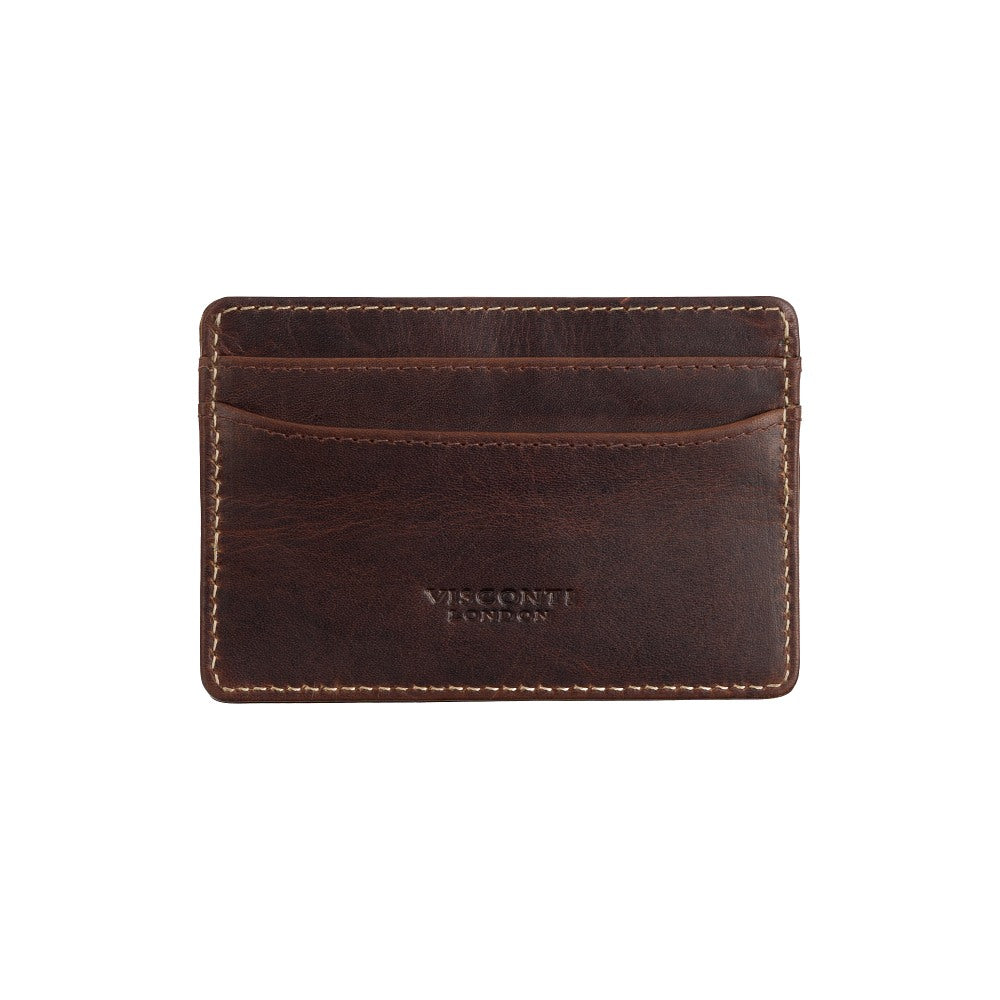 Visconti Carlo rich tan card holder, reverse