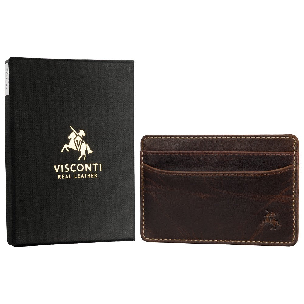 Visconti Carlo rich tan card holder