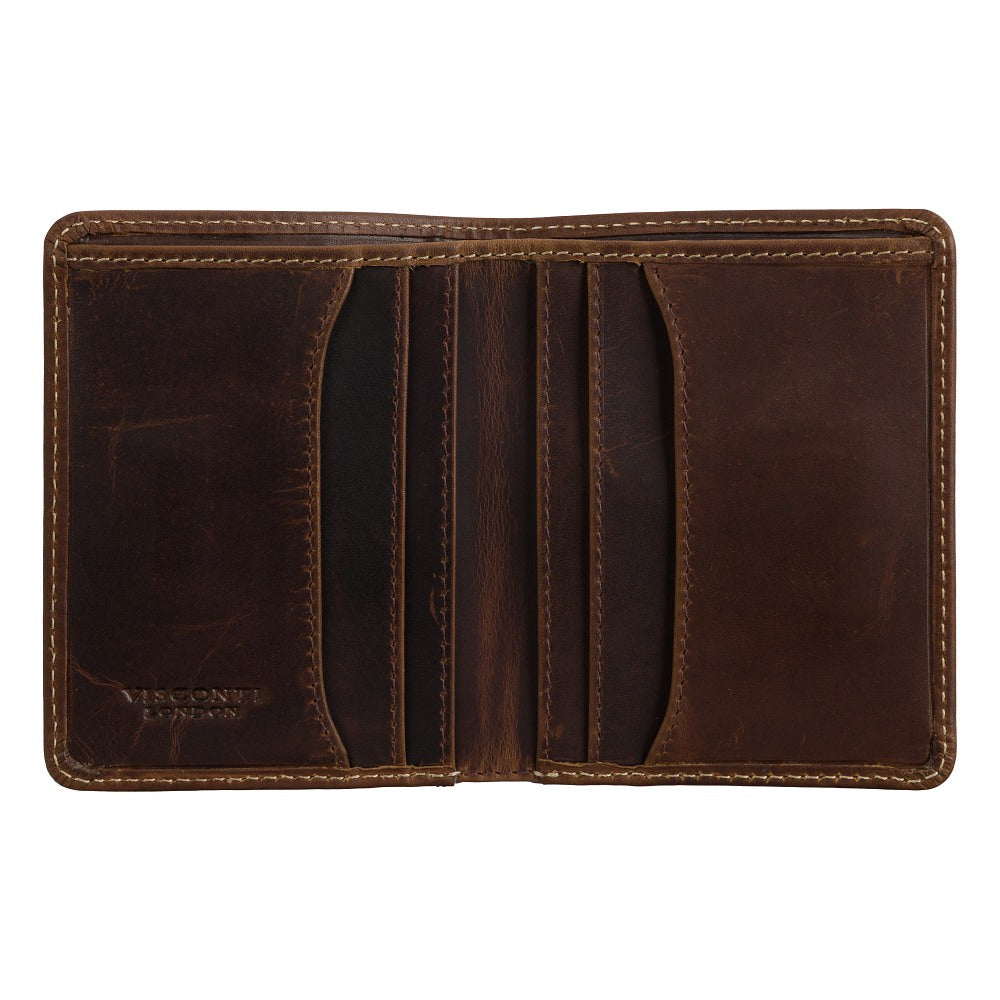 Visconti Fabio wallet open, showing card slots