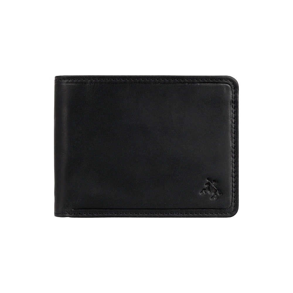 Visconti Rocco black leather wallet, closed