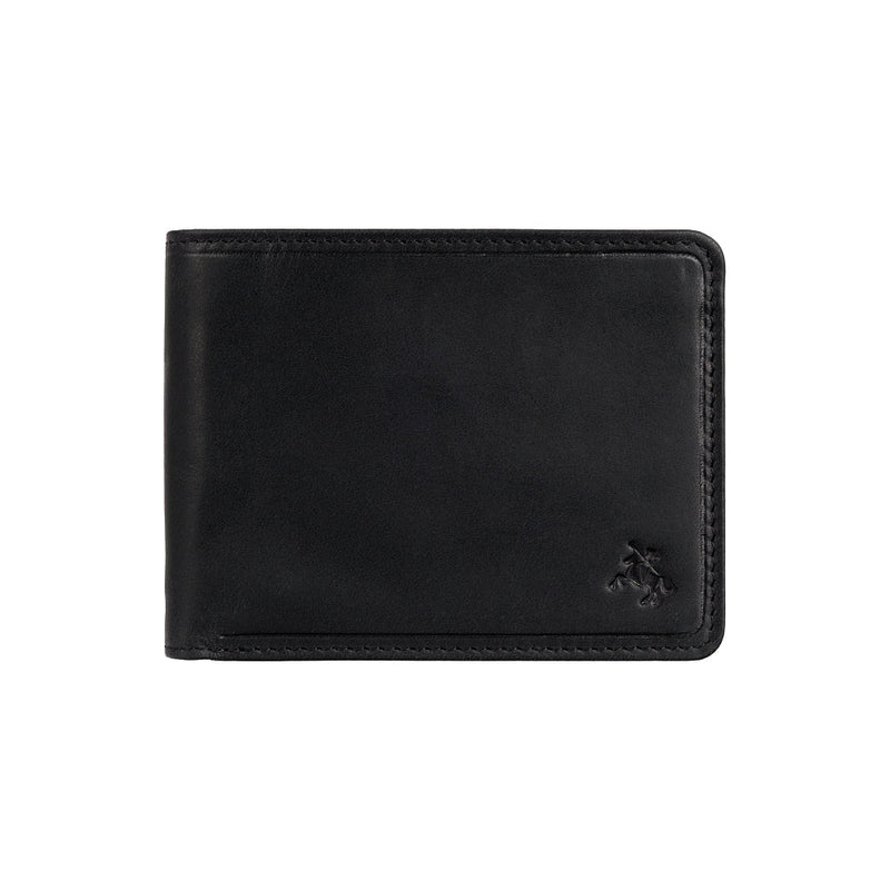 Rocco black leather wallet, closed