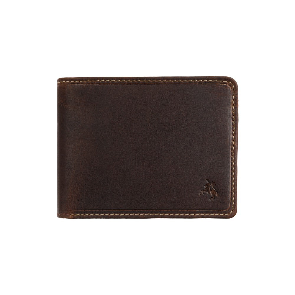 Visconti Rocco rich tan leather wallet, closed