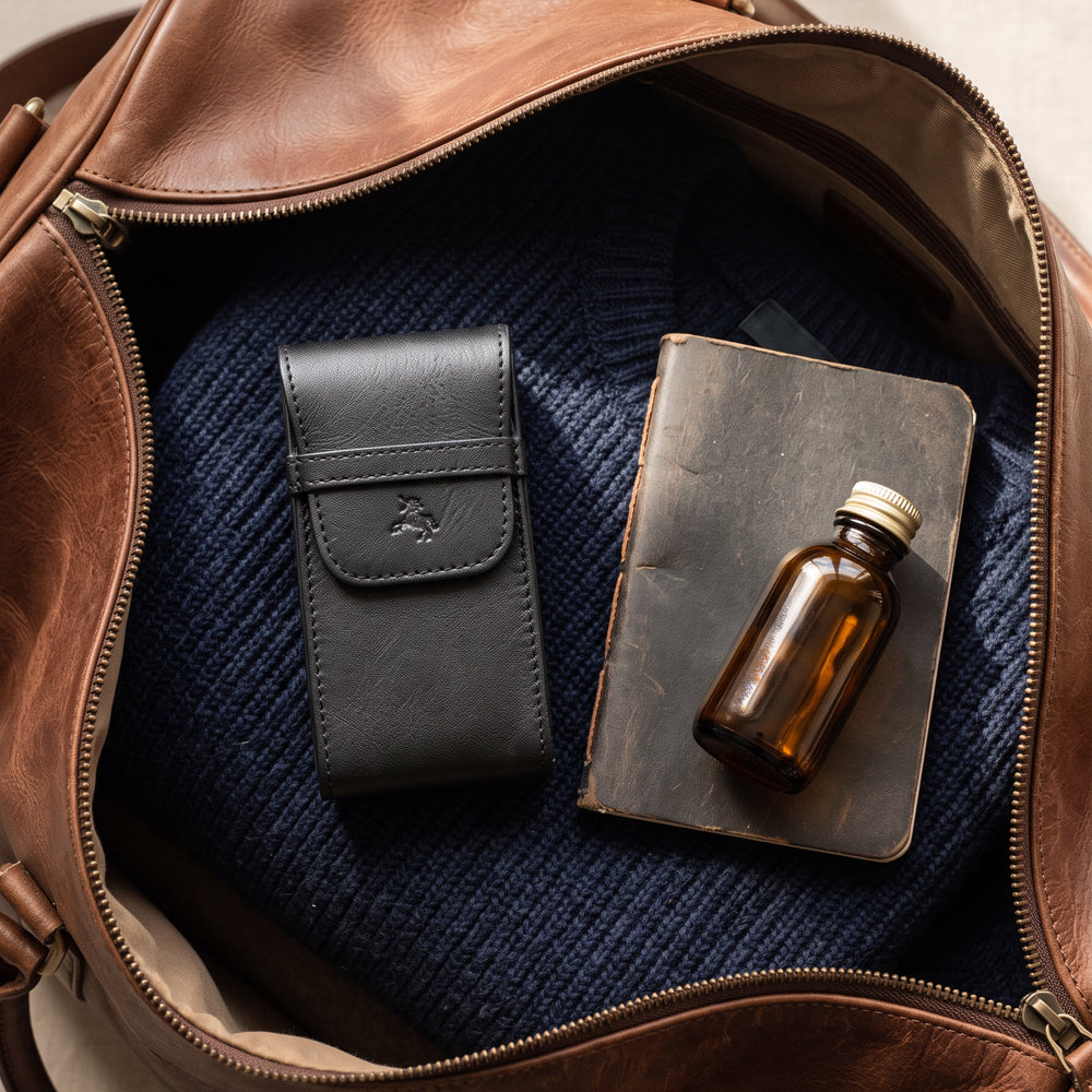 Time Leather Watch Pouch – Black