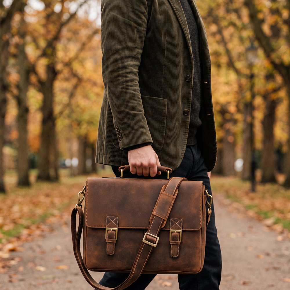 Berlin Leather Briefcase – Tan