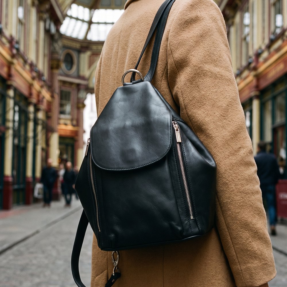 Danii Leather Backpack – Black