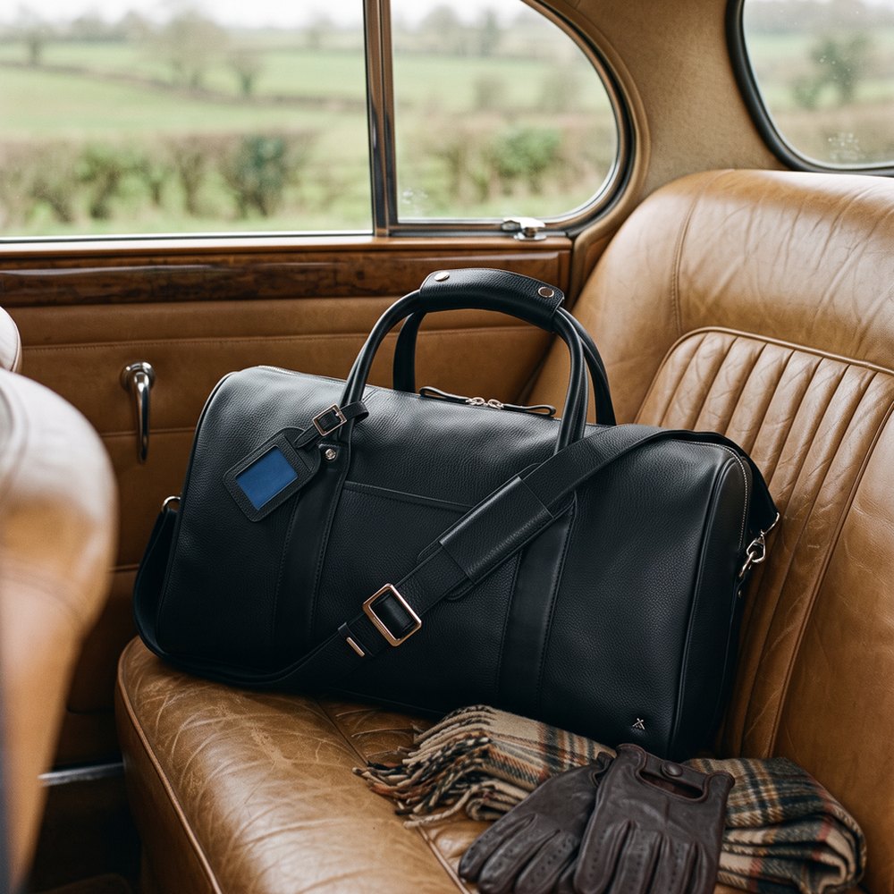 Explorer Leather Weekend Holdall – Black
