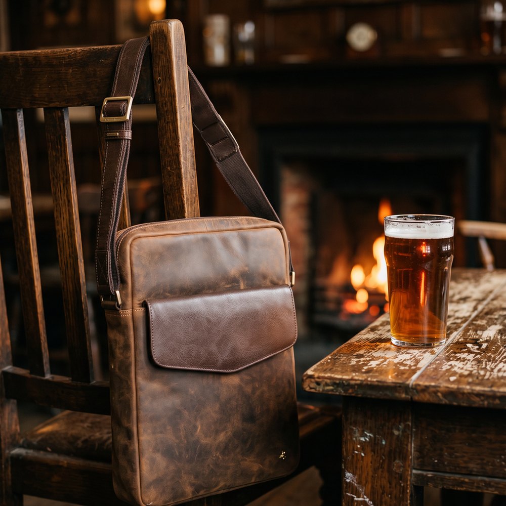 Vesper 13" Leather Laptop Messenger Bag – Tan
